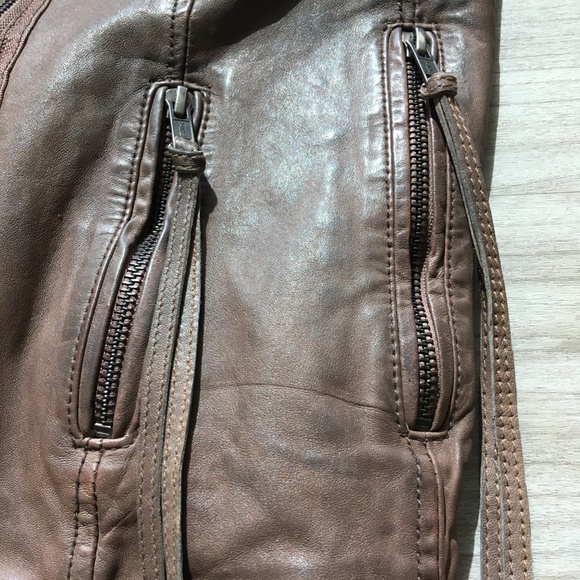 Muubaa Galaxi Leather Biker Jacket (taupe/brown, women, US 4) - Picture 5 of 10